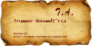 Trummer Annamária névjegykártya